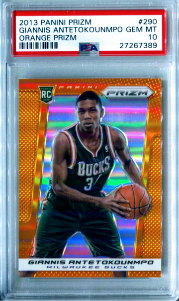 2013 Panini Prizm Orange Prizm #290 Giannis Antetokounmpo RC PSA 10 GEM MINT /60