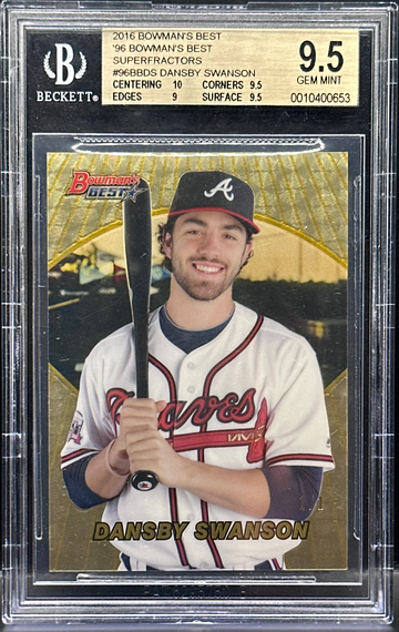 2016 Bowman’s Best ‘96 Bowman’s Best Superfractors Dansby Swanson