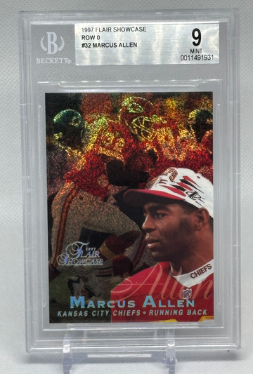 1996 Flair Showcase Row 0 Marcus Allen BGS 9 Mint Rare