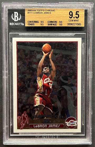 2003 Topps Chrome Lebron James #111 True Gem Mint Quad 9.5 BGS