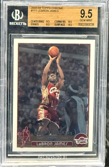 2003-04 Topps Chrome #111 Lebron James 9.5 True 9.5 Gem Mint