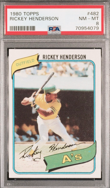 1980 Topps Rickey Henderson #482 RC PSA 8