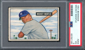 1951 Bowman Mickey Mantle #253 PSA 3 - Centered, Gorgeous Eye Appeal