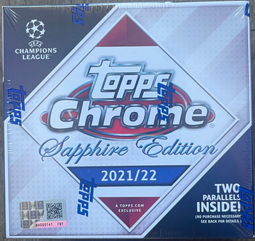 Lot of 3 2021/2022 Topps Chrome UEFA Champions League Sapphire Edition Hobby Box