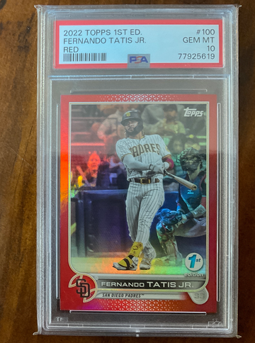 2022 Topps 1st Edition Fernando Tatis Jr. #100 Red Foil 33/50 PSA10 Pop1