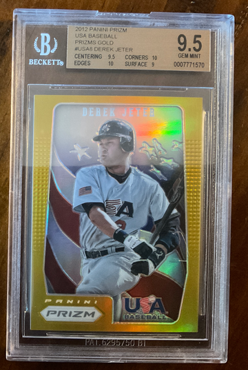 2012 Prizm Derek Jeter USA Prizm GOLD 4/10 BGS 9.5