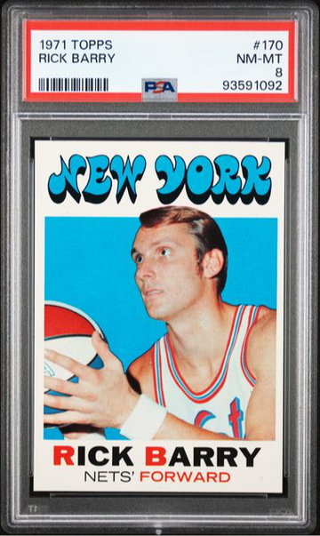 1971 Topps #170 Rick Barry HOF RC PSA 8 ROOKIE