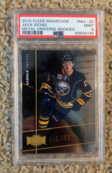 2015 Fleer Showcase Metal Universe Rookies Jack Eichel Rookie RC PSA 9