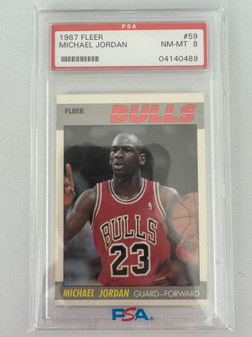 1987 fleer michael jordan psa 8