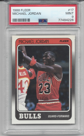 MICHAEL JORDAN 1988 FLEER BASKETBALL #17 CHICAGO BULLS PSA 9 MINT