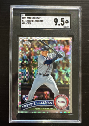 2011 Topps Chrome Xfractor Freddie Freeman #173 X-Fractor Rookie Sgc 9.5