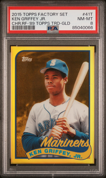 2015 Topps Factory Set Ken Griffey Jr Chrome Gold Refractor PSA 8