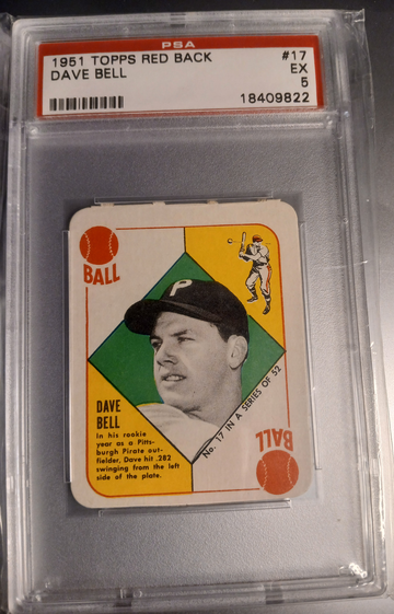 1951 TOPPS RED BACK DAVE BELL
