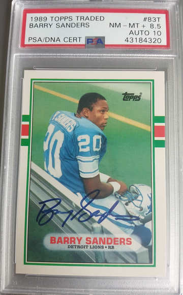 1989 Topps Traded Barry Sanders Auto