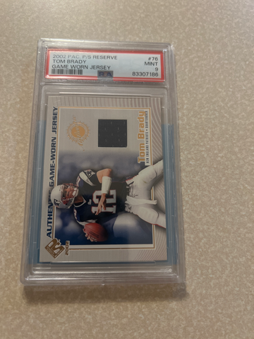 2002 Private Stock Reserve Tom Brady Game Worn Jersey Psa 9 mint 