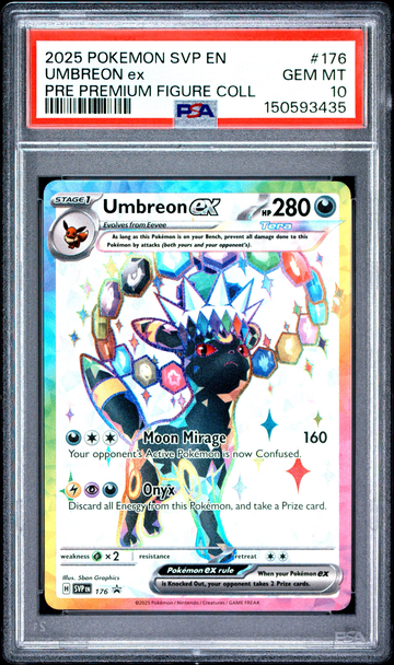 2025 POKEMON PRISMATIC EVOLUTIONS 176 UMBREON EX PREMIUM FIGURE COLLECTION PSA 10 PROMO