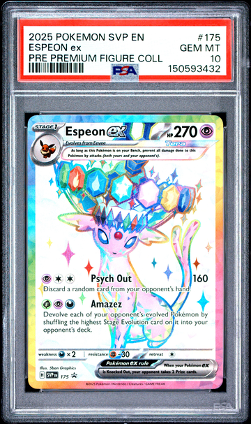 2025 POKEMON PRISMATIC EVOLUTIONS 175 ESPEON EX PREMIUM FIGURE COLLECTION PSA 10 PROMO 