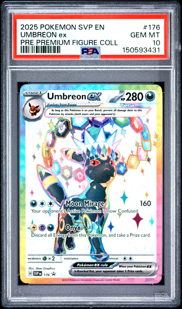 2025 POKEMON PRISMATIC EVOLUTIONS 176 UMBREON EX PREMIUM FIGURE COLLECTION PSA 10 PROMO