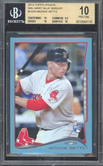 2014 Topps Update Mookie Betts blue pop 2