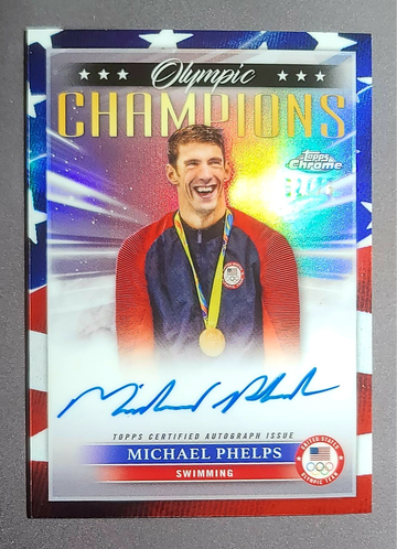 2024 Topps Chrome Michael Phelps flag refractor  /76