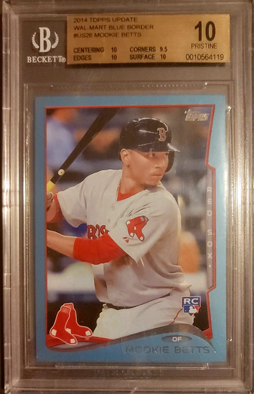 2014 Topps Update Mookie Betts blue pop 2