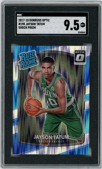 2017-18 Panini Donruss Optic Shock Jayson Tatum Boston Celtics Rated Rookie Card RC SGC 9.5