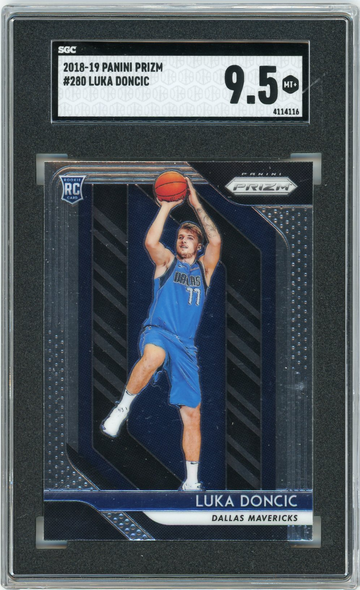 2018-19 Panini Prizm Luka Doncic #280 Mavericks RC Rookie SGC 9.5