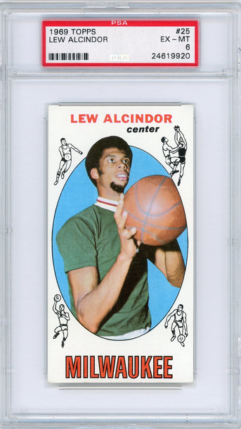 1969 Topps Lew Alcindor Kareem Abdul-Jabbar #25 Rookie Card RC PSA 6