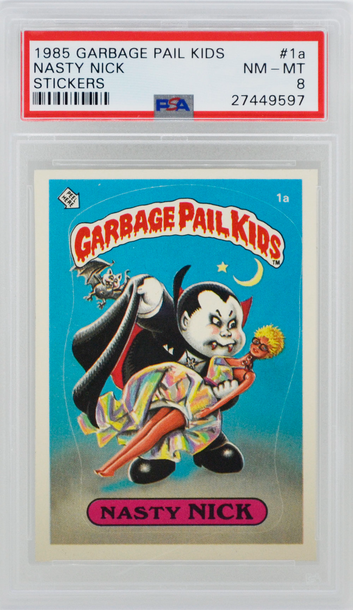 1985 Garbage Pail Kids #1a Nasty Nick PSA 8