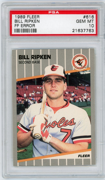 1989 Fleer #616 Bill Billy Ripken RC FF Fuck Face Error PSA 10
