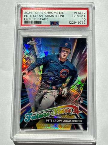 2024 Topps Chrome Pete Crow-Armstrong Logofractor Edition Future Stars RC PSA 10 CUBS Free Shipping 