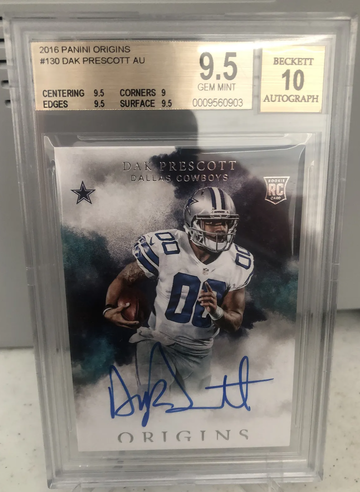 2016 Panini Origins Dak Prescott auto RC BGS 9.5