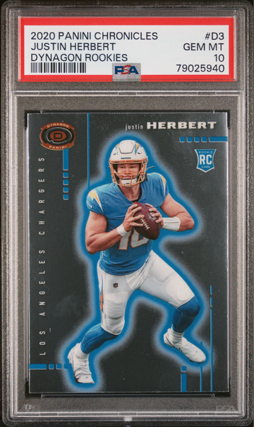 2020 Panini Chronicles Justin Herbert Dynagon Rookies RC PSA 10