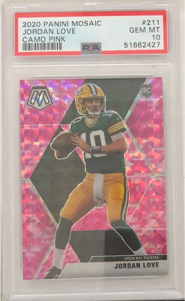 2020 Panini Mosaic Camo Pink Jordan Love RC PSA 10