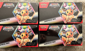 Pokémon Prismatic Evolutions Surprise Box Lot x4