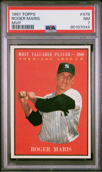 1961 Topps Roger Maris MVP #478 PSA 7 [BL-1.17]