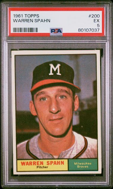 1961 Topps Warren Spahn #200 PSA 5 [BL-2.2]