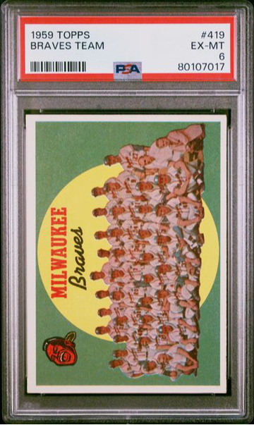 1959 Topps Braves Team #419 PSA 6 [BL-2.16]