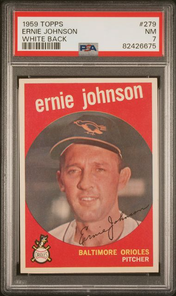 1959 Topps Ernie Johnson (White Back) #279 PSA 7 [BL-1B.14]
