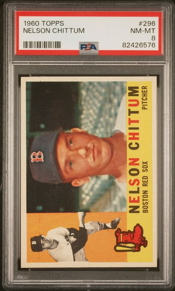 1960 Topps Nelson Chittum #296 PSA 8 [BL-1B.43]