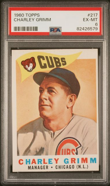 1960 Topps Charley Grimm #217 PSA 6 [BL-3.35]