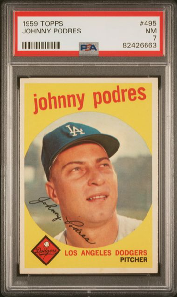 1959 Topps Johnny Podres #495 PSA 7 [BL-1B.19]