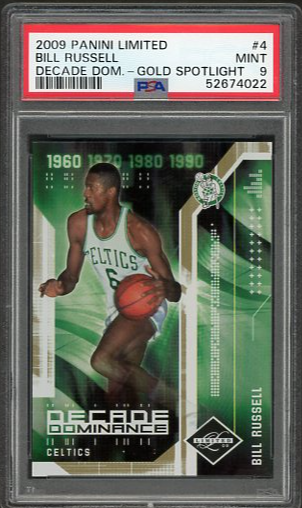 2009 Panini Limited Bill Russell Decade Dominance-Gold Spotlight #/10 #4 PSA 9 [BK-2A.15]
