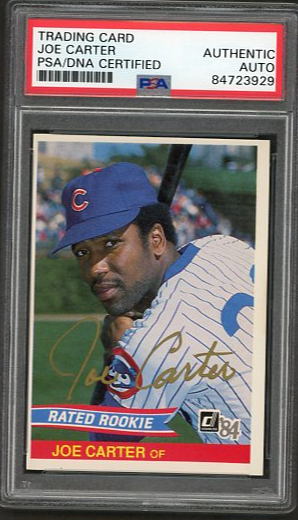 1984 Donruss Joe Carter Rated Rookie #41 Autograph PSA/DNA Authentic [BL-1C.31]