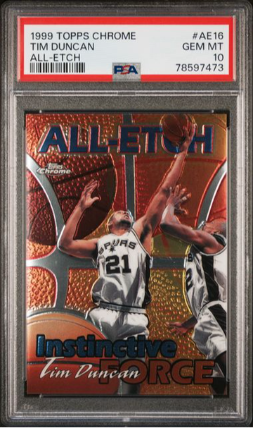 1999 Topps Chrome Tim Duncan All-Etch #AE16 PSA 10 [BK-1A.17]