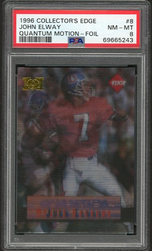 1996 Collector's Edge John Elway Quantum Motion-Foil #8 PSA 8 [FT-2B.37]