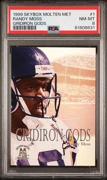 1999 SkyBox Molten Metal Randy Moss Gridiron Gods #1 PSA 8 [FT-2B.10]