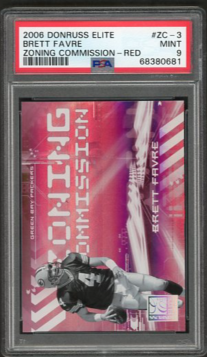 2006 Donruss Elite Brett Favre Zoning Commission-Red #/250 #ZC-3 PSA 9 [FT-2B.33]