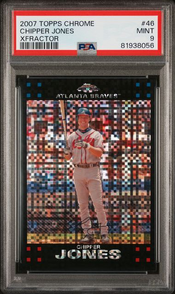 2007 Topps Chrome Chipper Jones XFractor #46 PSA 9 [BL-1C.34]
