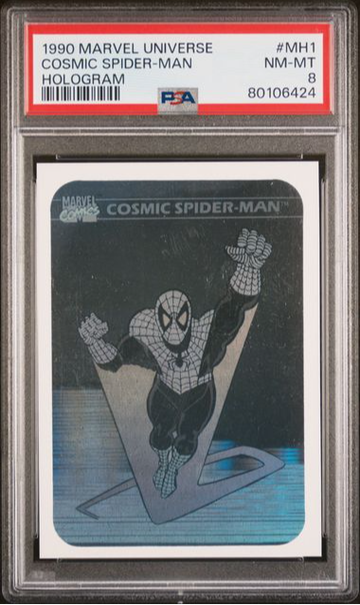 1990 Marvel Universe Cosmic Spider-Man Hologram #MH1 PSA 8 [NS-1A.1]